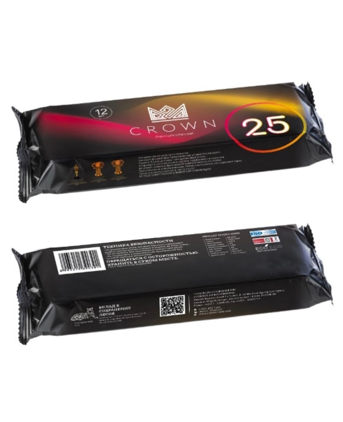 Уголь д/кальяна CROWN размер 25 мм, 12 кубиков фото 1