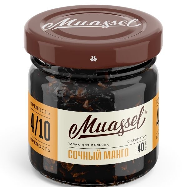 Табак для кальяна Muassel 4/10 Juicy Mango Сочный манго, 40 гр фото 1