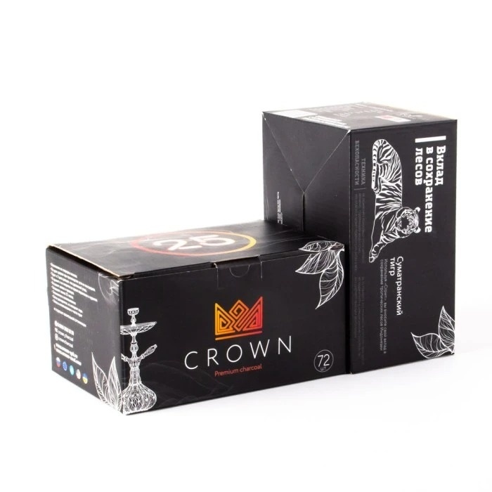 Уголь д/кальяна CROWN размер 25 мм, 72 кубика фото 1